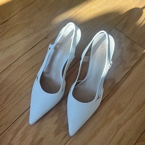 Schutz white sling backs